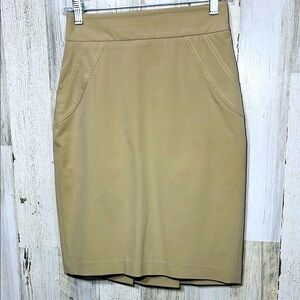 Pink Tartan Tan Pencil Skirt Elegant Style Pleated in Back